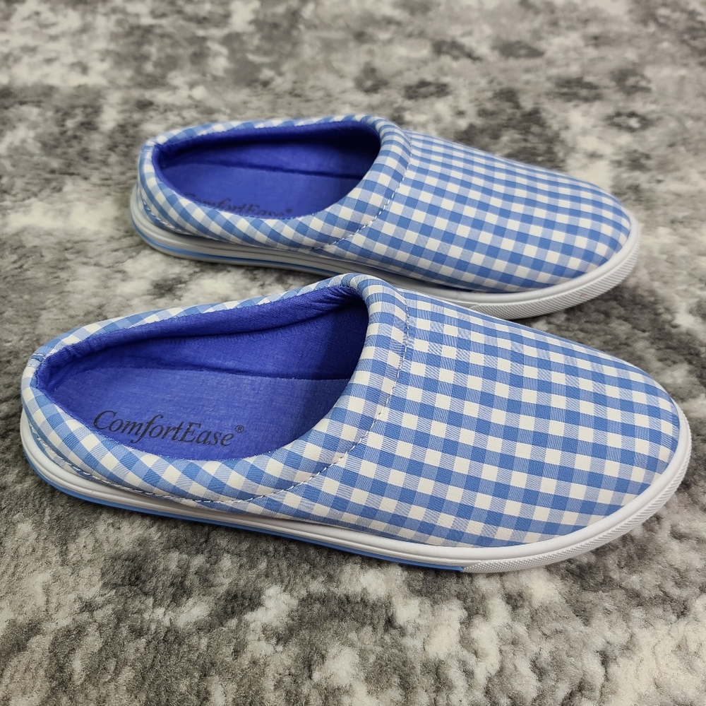 Comfort Ease Slip On Gingham Plaid 7.5w